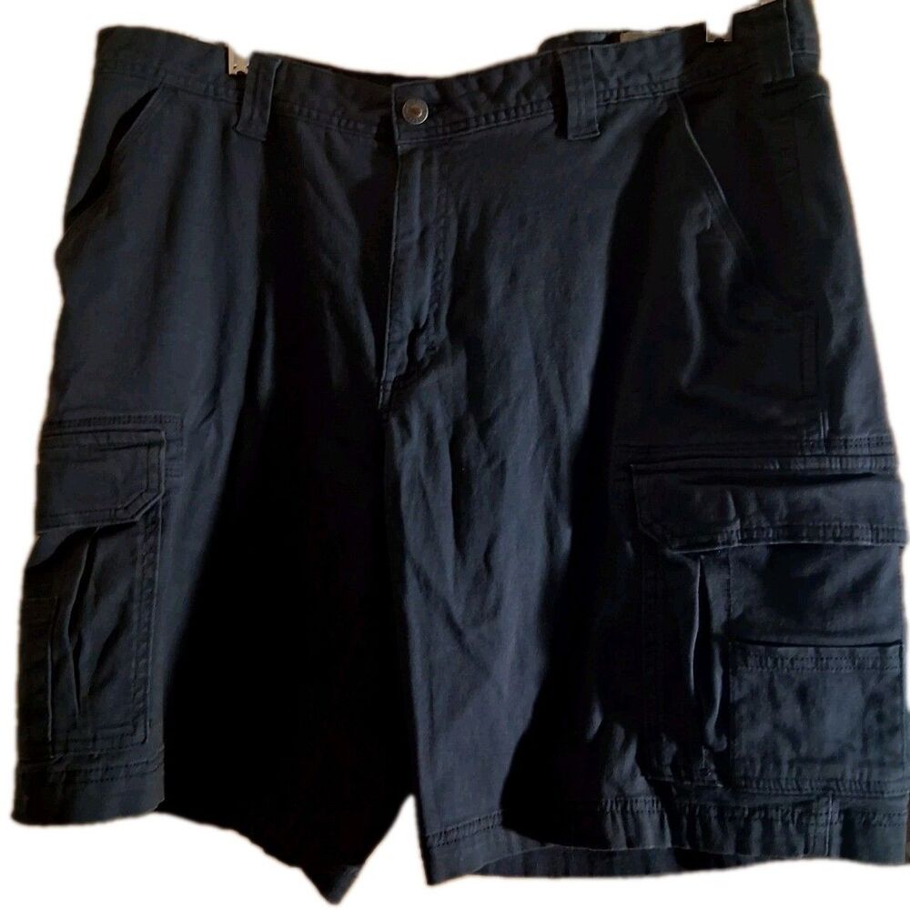 Redhead Casual Cargo Shorts Mens 40 Black Cotton Performance Zip Fly Relaxed Fit